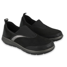 Befado obuwie damskie 156D006 czarne srebrny 5