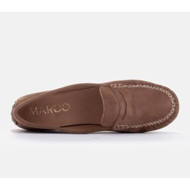 Marco Shoes Klasyczne mokasyny z miękkiego zamszu brązowe 4