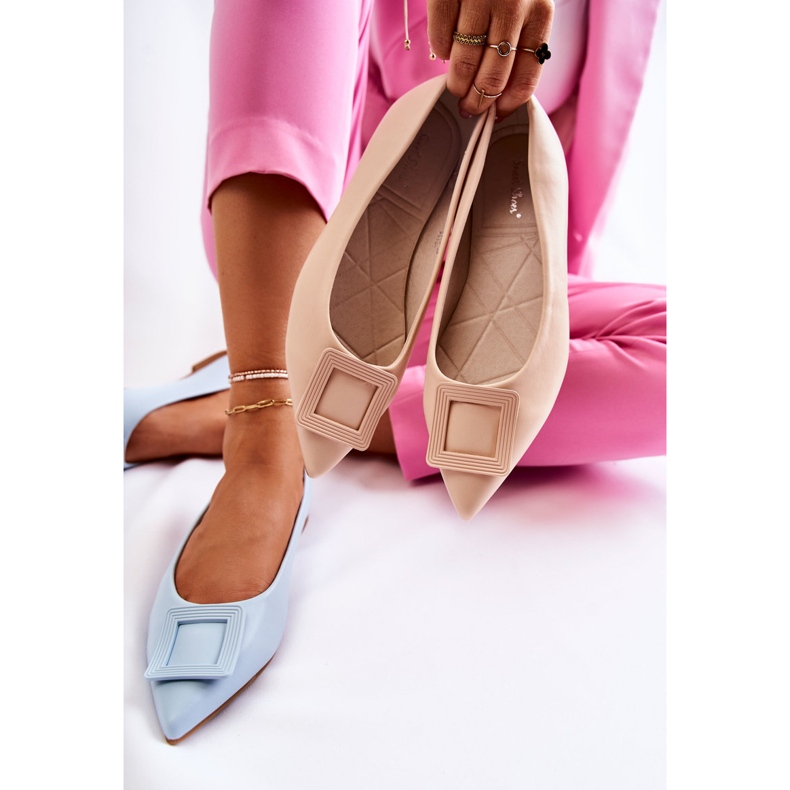 WS1 Baleriny Z Ozdobą W Szpic Beżowe Simone beżowy 2