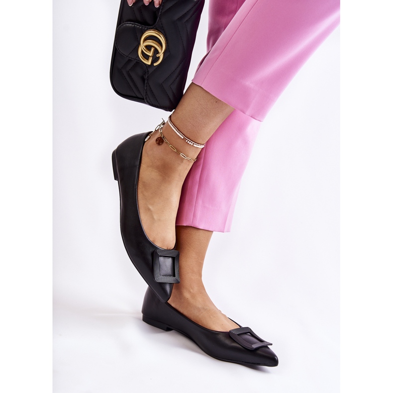 WS1 Baleriny Z Ozdobą W Szpic Czarne Simone 1