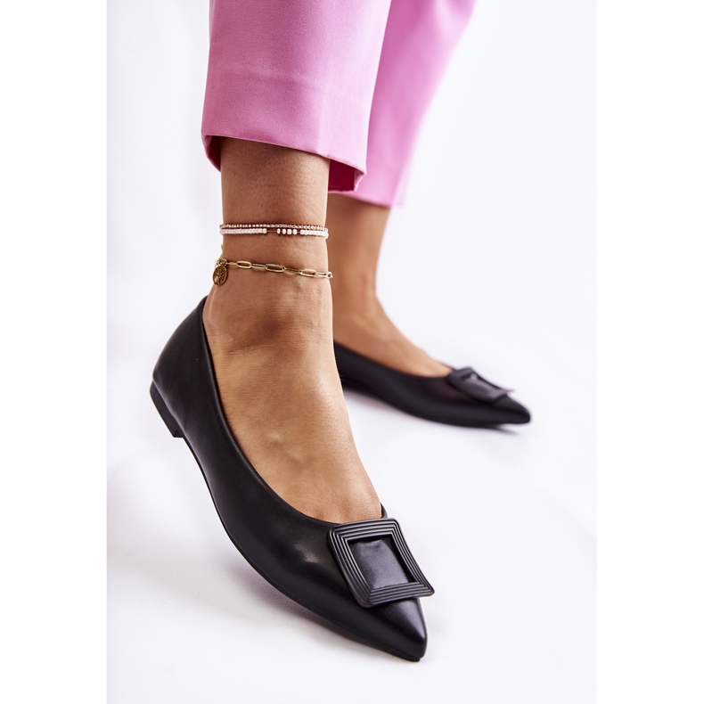 WS1 Baleriny Z Ozdobą W Szpic Czarne Simone 2