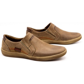 Olivier Mokasyny męskie ze skóry 520 brązowe 2