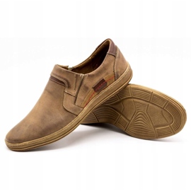 Olivier Mokasyny męskie ze skóry 520 brązowe 3