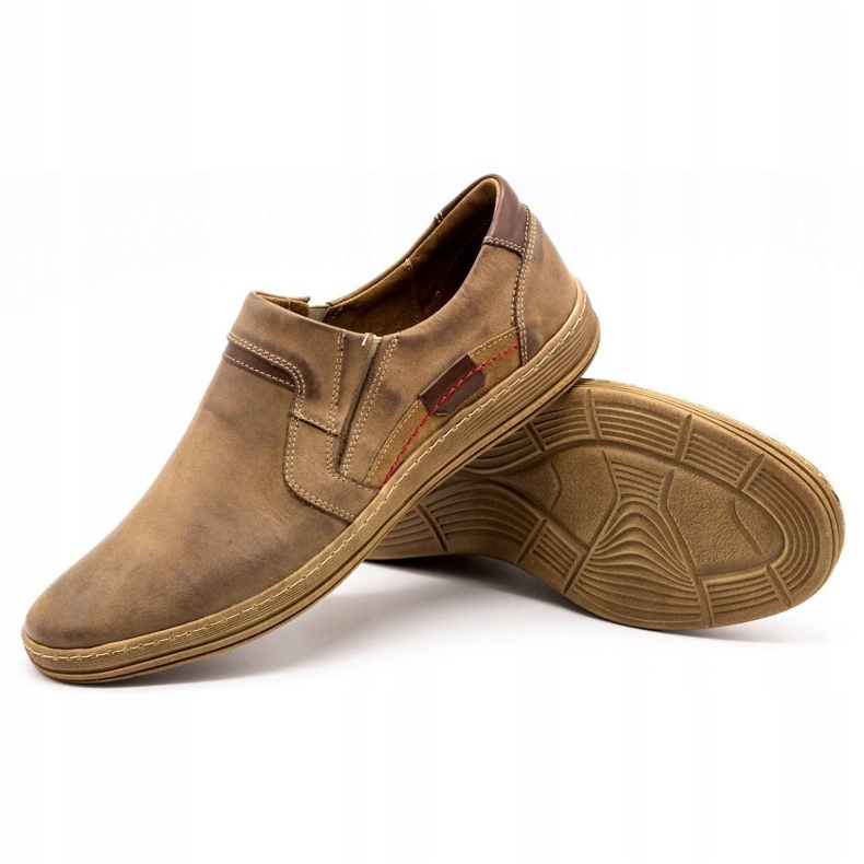 Olivier Mokasyny męskie ze skóry 520 brązowe 3