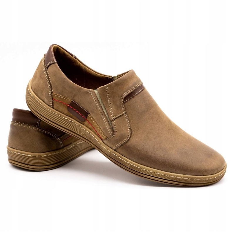 Olivier Mokasyny męskie ze skóry 520 brązowe 4