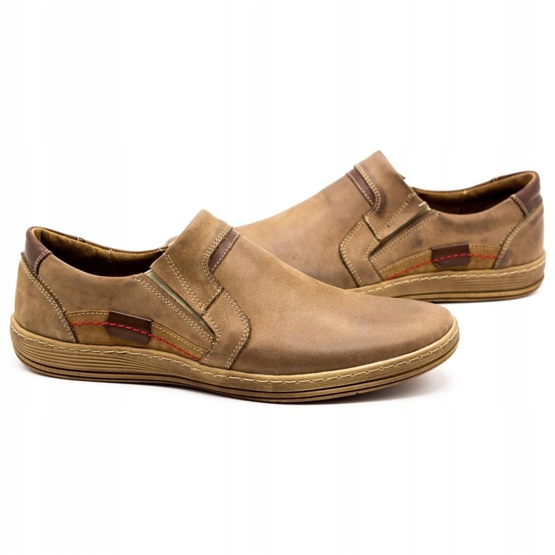 Olivier Mokasyny męskie ze skóry 520 brązowe 5