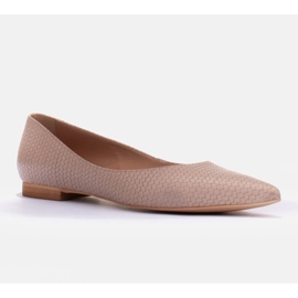 Marco Shoes Subtelne balerinki beżowy 1