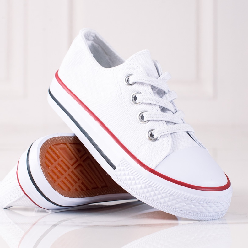 Białe trampki dziecięce Vico z gumkami 2