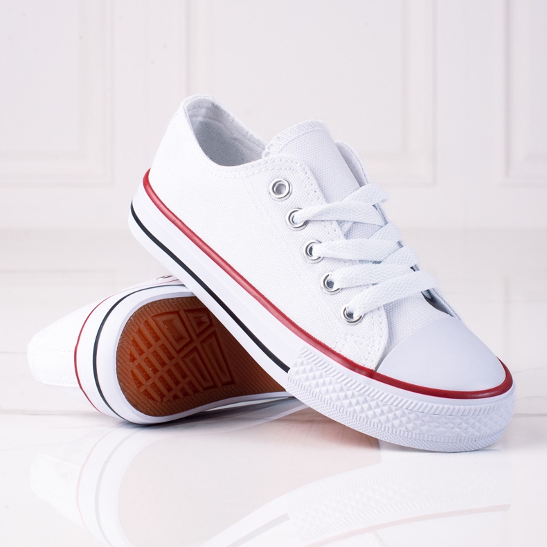 Sznurowane trampki dziecięce Vico białe 2