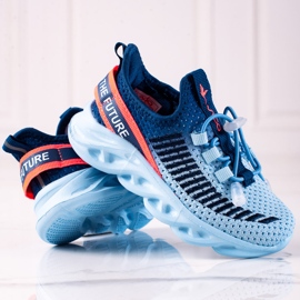 Buty sportowe dziecięce Vico materiałowe dwukolorowe niebieskie 1