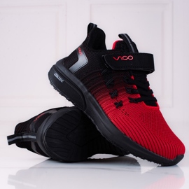 Buty sportowe dziecięce Vico lekkie czarno czerwone czarne 2