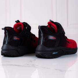 Buty sportowe dziecięce Vico lekkie czarno czerwone czarne 1