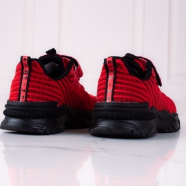Sneakersy chłopięce Vico czerwone z czarną podeszwą 1