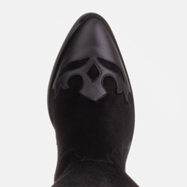 Marco Shoes Czarne botki z naturalnego zamszu 4