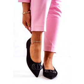 PS1 Zamszowe Baleriny W Szpic Czarne Neriso 2