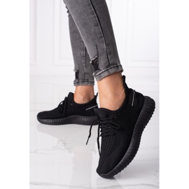Sneakersy damskie Shelovet materiałowe czarne 1