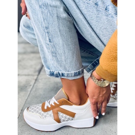 Buty sportowe Akira White białe brązowe 1