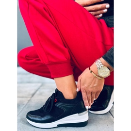 Sneakersy na koturnie Fenix Black czarne 1