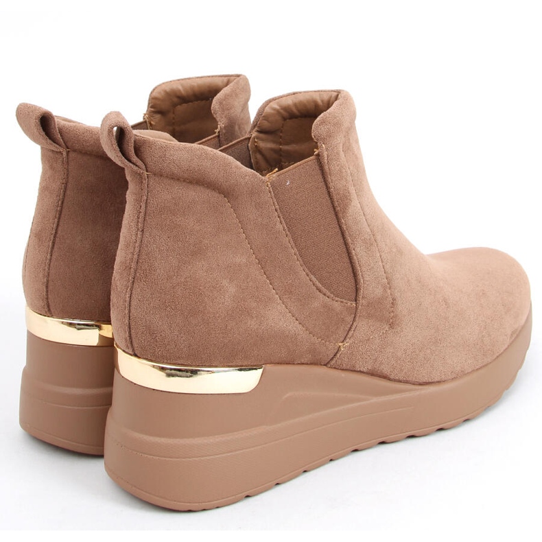 Półbuty na koturnie Florens Khaki beżowy 2