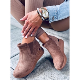 Półbuty na koturnie Florens Khaki beżowy 1