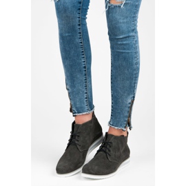 Vinceza Skórzane botki szare 1