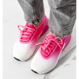 Różowe sneakersy sportowe Glaner białe 1