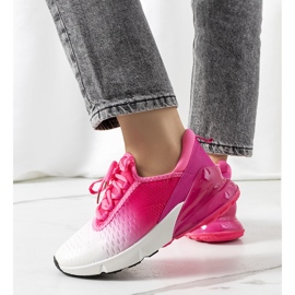 Różowe sneakersy sportowe Glaner białe 2