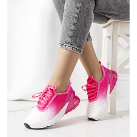 Różowe sneakersy sportowe Glaner białe 3