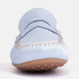 Marco Shoes Klasyczne mokasyny z miękkiej skóry niebieskie 3