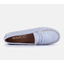 Marco Shoes Klasyczne mokasyny z miękkiej skóry niebieskie 5