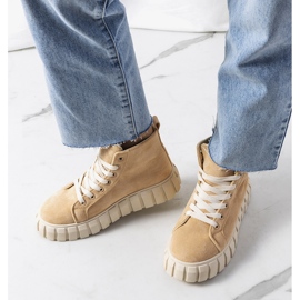 Beżowe trampki na platformie Christal beżowy 1