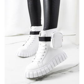 Białe trampki na platformie Haver 1