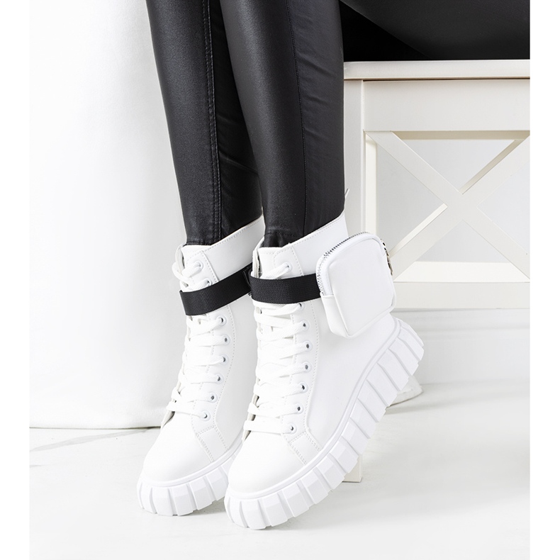 Białe trampki na platformie Haver 2