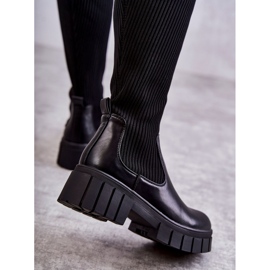 PS1 Wysokie Damskie Kozaki Workery Czarne Austin 2