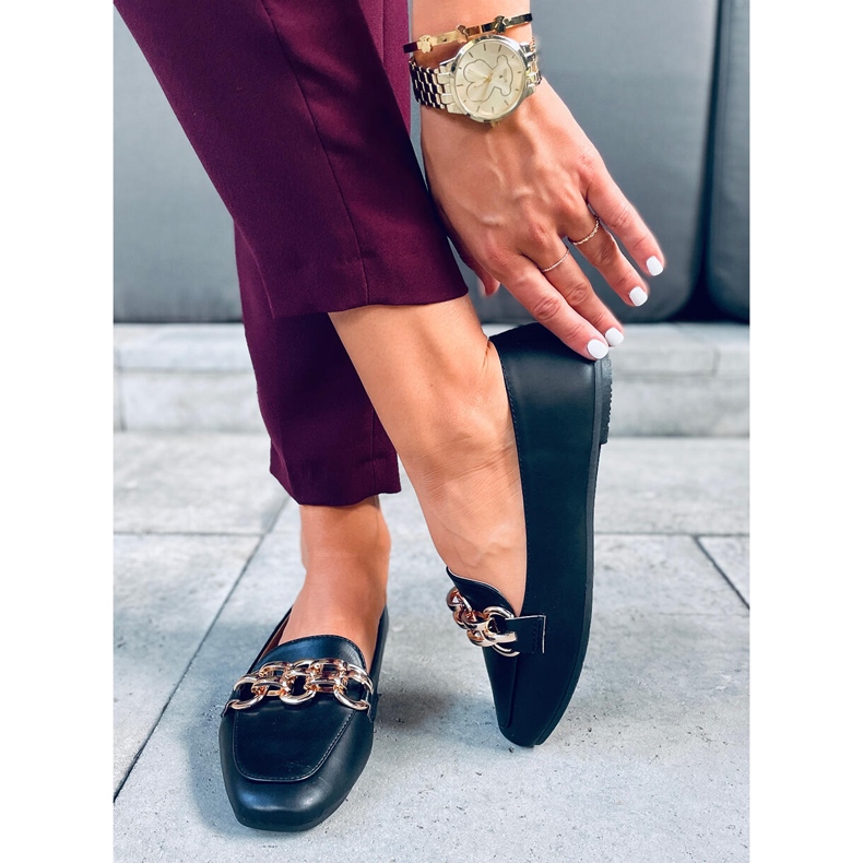 Mokasyny damskie Bianca Black czarne 1