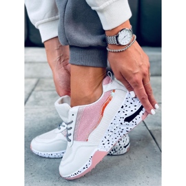 Buty sportowe damskie Milano Pink białe różowe 4