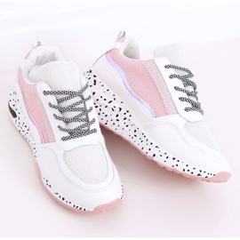 Buty sportowe damskie Milano Pink białe różowe 1