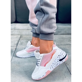 Buty sportowe damskie Milano Pink białe różowe 2
