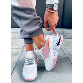 Buty sportowe damskie Milano Pink białe różowe 5
