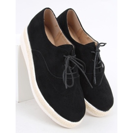 Mokasyny damskie espadryle Apia Black czarne 1