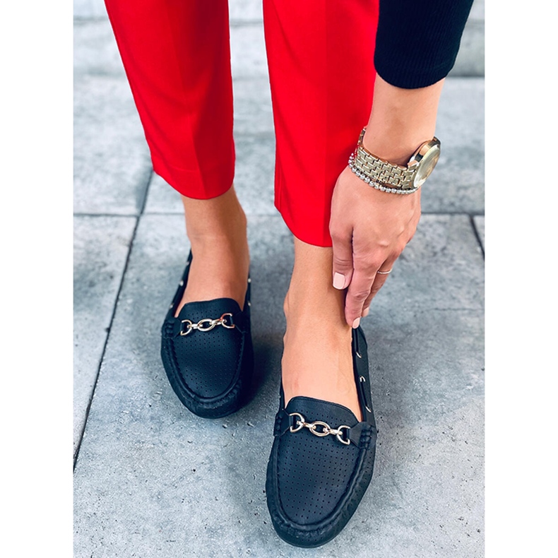 Mokasyny damskie Nisa Black czarne 1