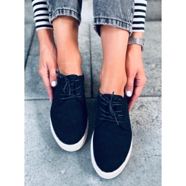 Mokasyny sznurowane espadryle Guermo Black czarne 1