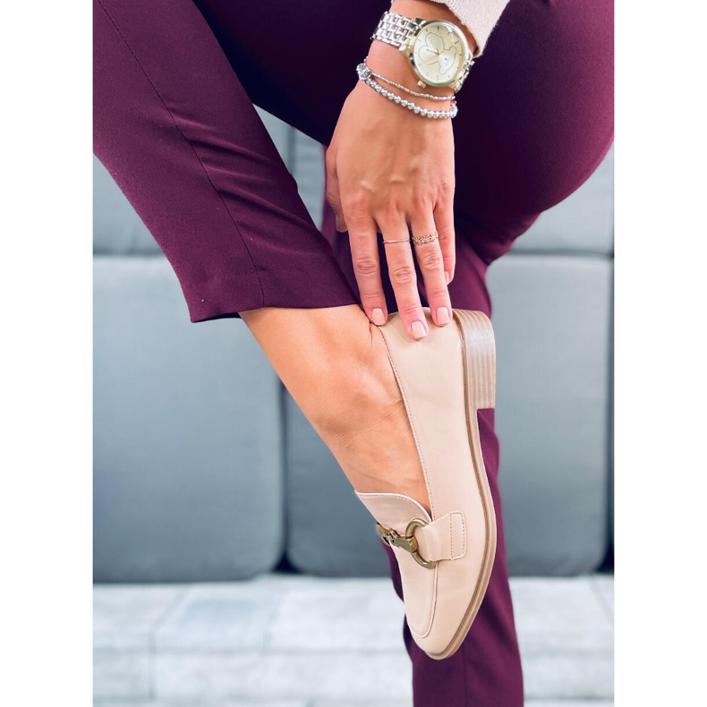 Mokasyny damskie Jonna Khaki beżowy 1