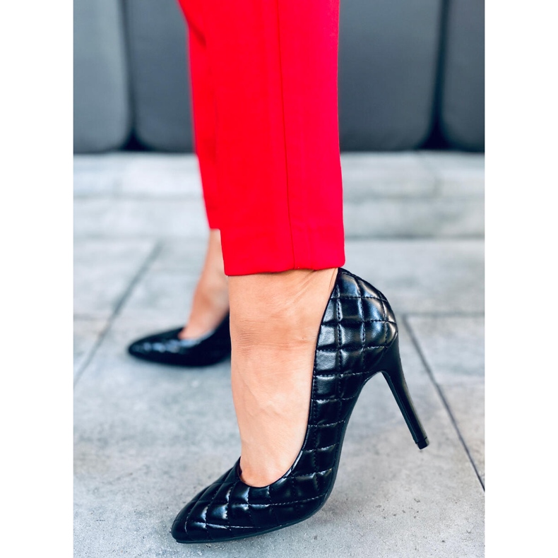 Szpilki damskie pikowane Modi Black czarne 2