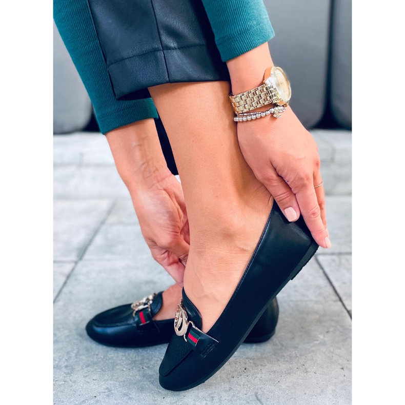 Mokasyny damskie Crystal Black czarne 1