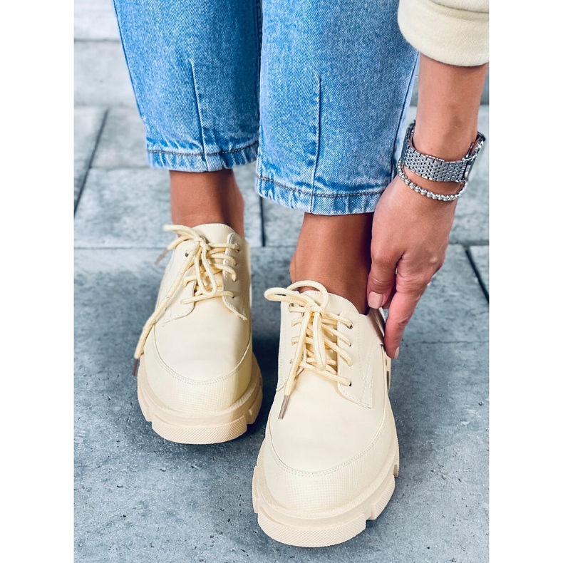 Mokasyny na wysokiej podeszwie Unna Yellow żółte 1