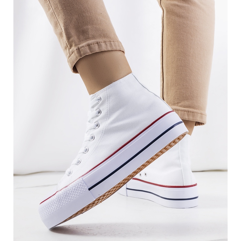 Białe trampki na platformie Korgay 1