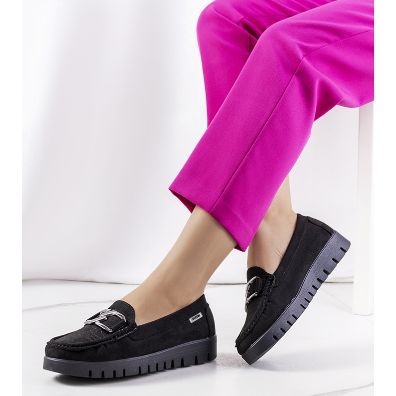 Czarne mokasyny na platformie Campini 1