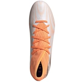 Buty piłkarskie adidas Nemeziz.3 Fg M FW7350 pomarańczowy ,biały białe 2