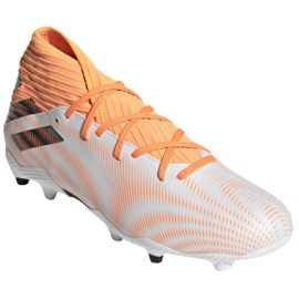 Buty piłkarskie adidas Nemeziz.3 Fg M FW7350 pomarańczowy ,biały białe 3